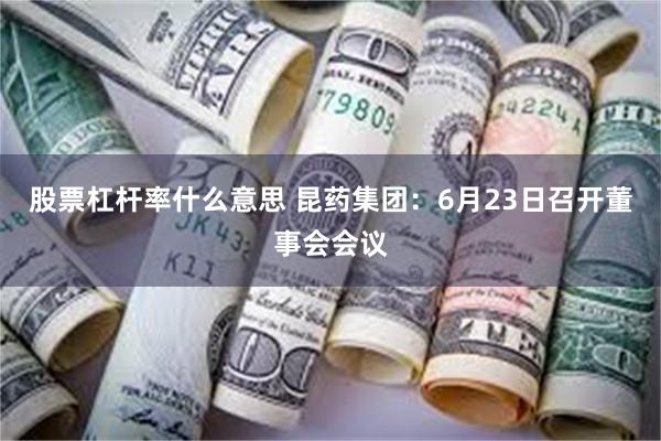 股票杠杆率什么意思 昆药集团：6月23日召开董事会会议