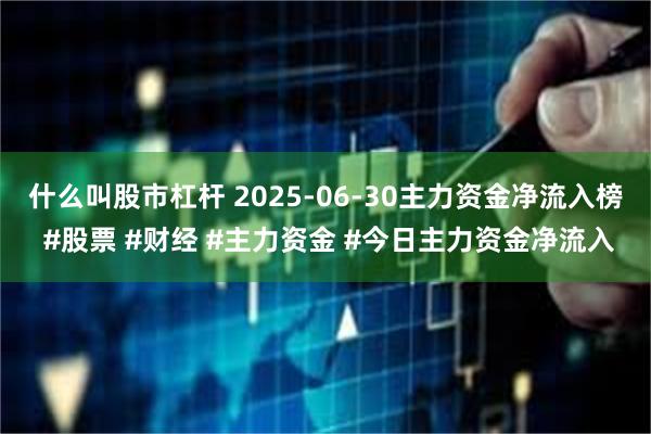什么叫股市杠杆 2025-06-30主力资金净流入榜 #股票 #财经 #主力资金 #今日主力资金净流入